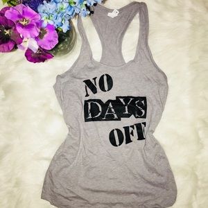 “No Days Off” Gray Workout Tanktop